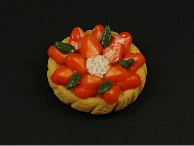 Magnet artisanal tarte aux fraises