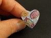 Bague résine en forme de coeur, paillettes et stickers gourmands