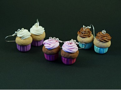 Boucles d'oreilles cupcakes gourmands