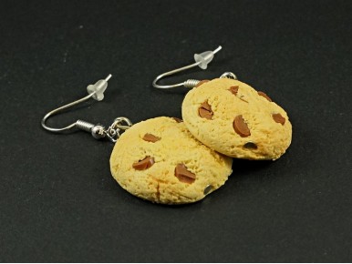 Boucles d'oreilles cookies dorés