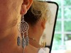 Boucles d'oreilles grande taille motif attrape-rêves