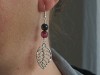 Boucles d'oreilles breloque feuille et perles de tourmaline