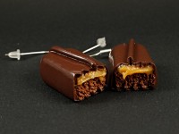 Boucles d'oreilles barre chocolatée Mars