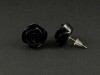 Boucles d'oreilles puces fleurs noires