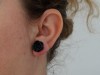 Boucles d'oreilles puces fleurs noires