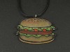 Collier artisanal en plastique fou motif hamburger