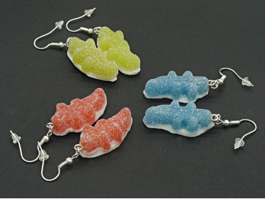 Boucles d'oreilles bonbons crocodiles piquants couleur au choix