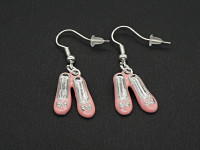 Boucles d'oreilles métalliques ballerines roses