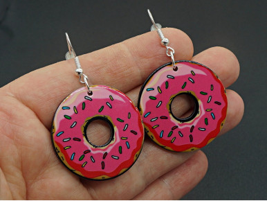 Boucles d'oreilles XL ultra légères donut résine