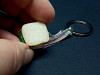 Porte-clé artisanal sandwich réalisé en pâte polymère