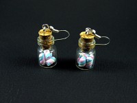 Boucles d'oreilles mini bocal guimauve