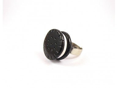 Bague OREO noire et blanche