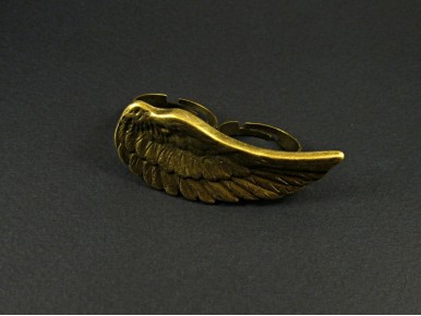 Bague bronze aile d'ange double anneau
