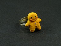 Bague artisanale petit bonhomme pain d'épice