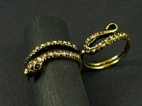 Bague serpent  strassé double anneau