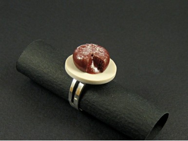 Bague assiette fondant au chocolat coeur moelleux