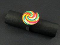 Bague artisanale lollipop colorée