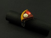 Bague tarte au chocolat en Fimo