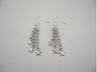 Boucles d'oreilles chainettes 3 étoiles