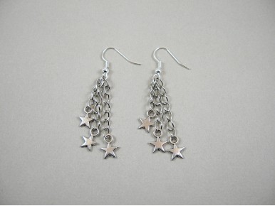 Boucles d'oreilles chainettes 3 étoiles