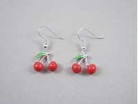 Boucles d'oreilles métalliques cerises