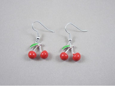 Boucles d'oreilles métalliques cerises