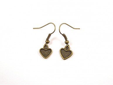 Boucles d'oreilles coeur couleur bronze