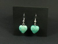 Boucles d'oreilles coeur en verre