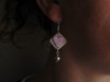 Boucles d'oreille artisanales avec connecteur losange et coeur