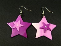 Boucles d'oreilles originales étoiles violettes