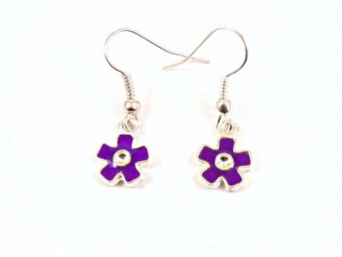 Boucles d'oreilles fleurs violettes