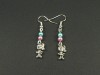 Boucles d'oreille fillettes avec des perles nacrées aux couleurs pastel