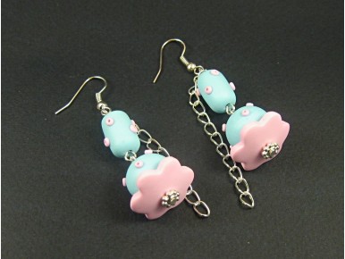 Boucles d'oreilles fleurs martiennes