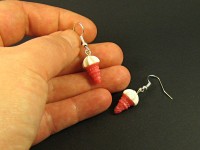 Boucles d'oreilles mini glaces aux cornets roses glossys