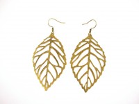 Grandes boucles d'oreilles très fines couleur bronze