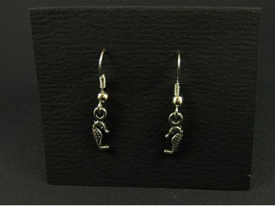 Boucles d'oreilles hippocampes en métal argenté