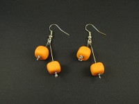 Boucles d'oreilles cubes oranges