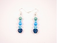 Boucles d'oreilles multi-perles bleues