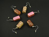 Boucles d'oreille mille-feuilles en pâte polymère