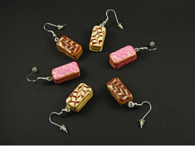 Boucles d'oreille mille-feuilles en pâte polymère