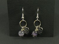 Boucles d'oreilles anneaux perles et breloques