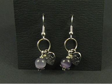 Boucles d'oreilles anneaux perles et breloques