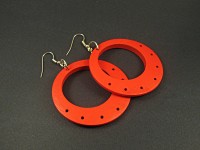 Boucles d'oreilles en bois rouge