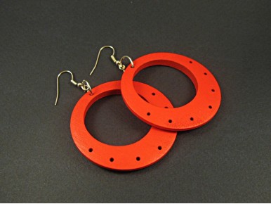 Boucles d'oreilles en bois rouge