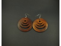 Boucles d'oreilles en bois marron décor ethnique