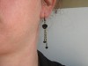 Boucles fantaisie aspect bronze avec perles facettées noires