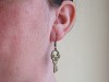 Boucles d'oreilles couleur bronze cadenas et clé