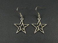 Boucles d'oreille fantaisie double étoile