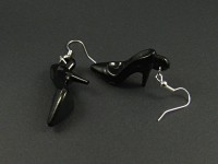 Boucles d'oreille escarpins noirs