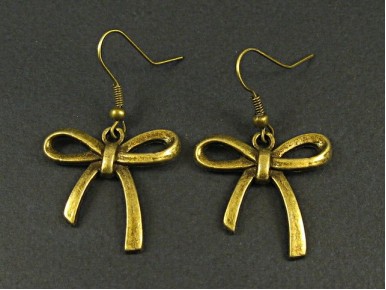 Boucles d'oreilles noeuds couleur bronze